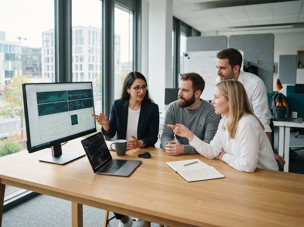 Seniruva Team bei der Entwicklung der Analyseplattform